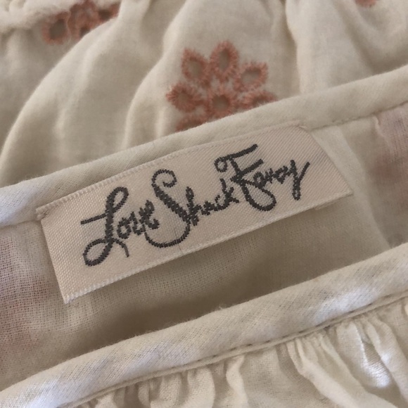 LoveShackFancy Eyelet Embroidered Floral Ruffle Overlay Mini Dress Cottagecore - Picture 5 of 5